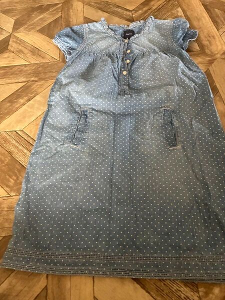 GAP KIDS デニムワンピース ドット柄 160