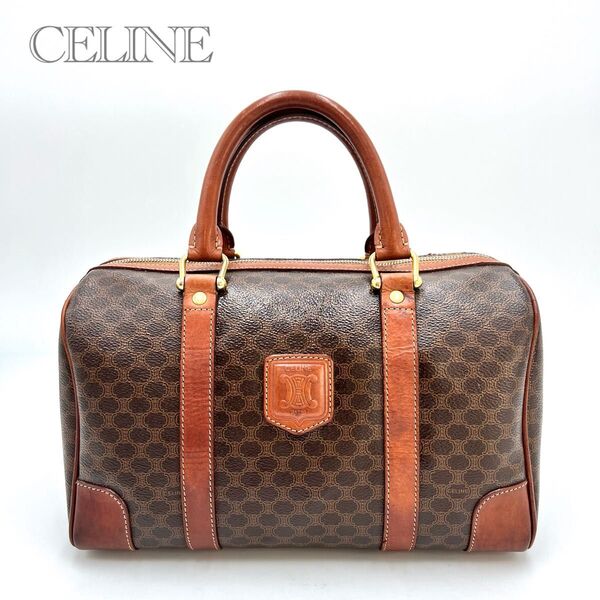 CELINE セリーヌ ミニボストンバッグ トリオンフ マカダム柄 PVC レザー