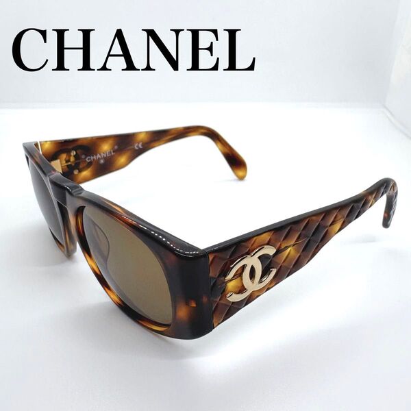 希少 CHANEL シャネル サングラス べっ甲 CC ココマーク マトラッセ ビンテージ サイドココ sunglasses レア