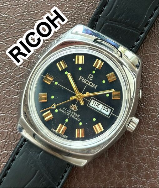 腕時計 RICOH メンズ 機械式 自動巻き リコー ビンテージ
