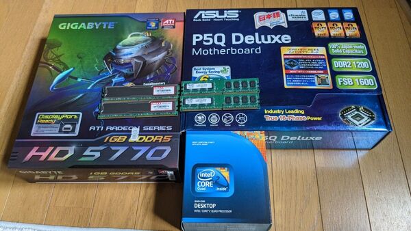 【動作品】ASUS P5Q Deluxe.Intel Core(TM)2 Quad Q9505.Radeon HD5770セット