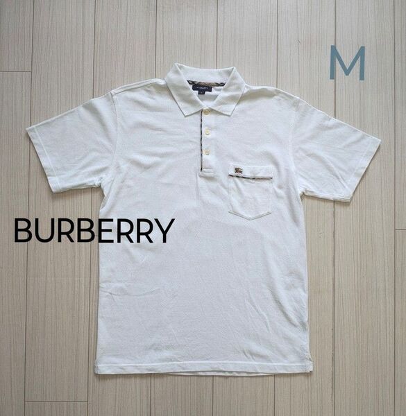 BURBERRY ポロシャツ メンズ M ホワイト