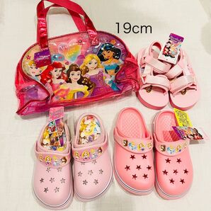 【新品】ディズニー プリンセス プールバッグ★サンダル 19cm