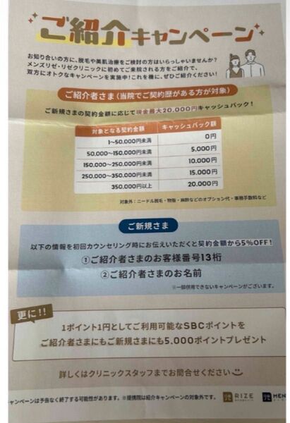 リゼ・メンズリゼ 医療脱毛 紹介コード 5%オフ