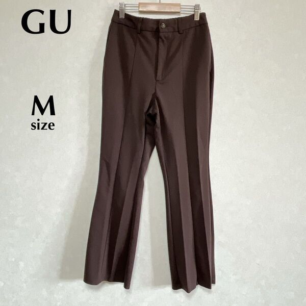 GU ジーユー M 美品 カットソーカラーフレアスラックスパンツ
