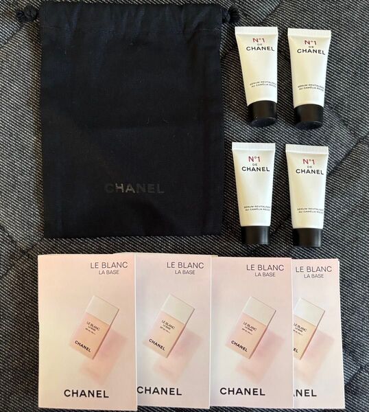 新品 CHANEL シャネル コスメサンプルセット N°1 ドゥ シャネル LE BLANC 巾着袋 セット