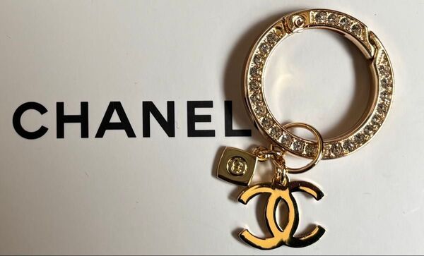 CHANEL シャネル 限定チャーム キーホルダー ラインストーン キーリング ノベルティ