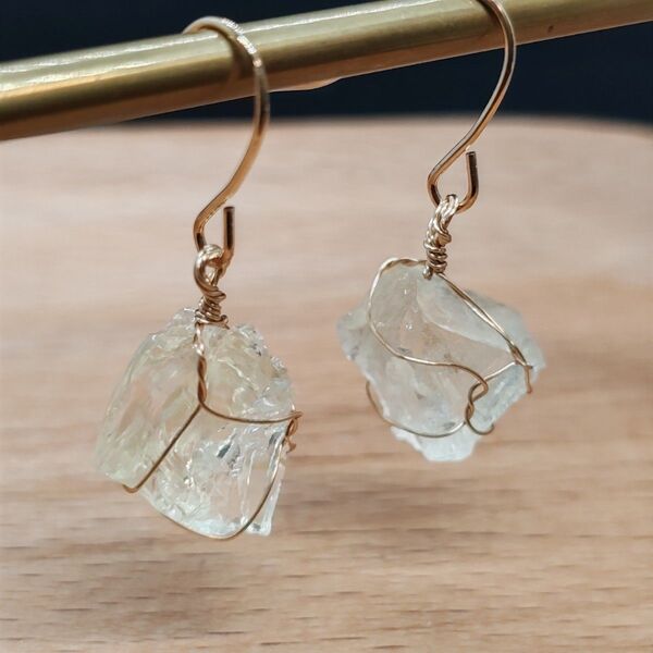 318 ピアス ハンドメイド 黄水晶 シトリン 天然石 宝石 パワーストーン