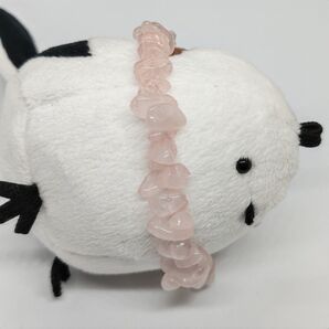 326 ブレスレット ハンドメイド 紅水晶 ローズクォーツ バングル パワーストーン 天然石 原石