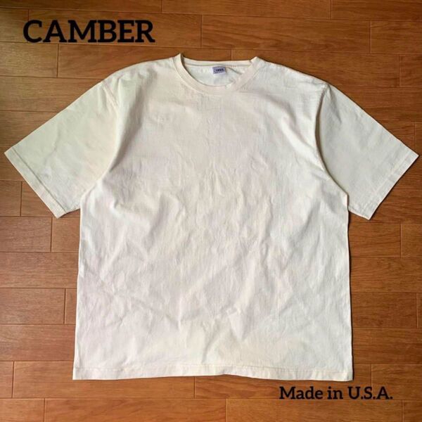 USA製 CAMBER 生成り オフホワイト クルーネック 半袖Tシャツ 3XL