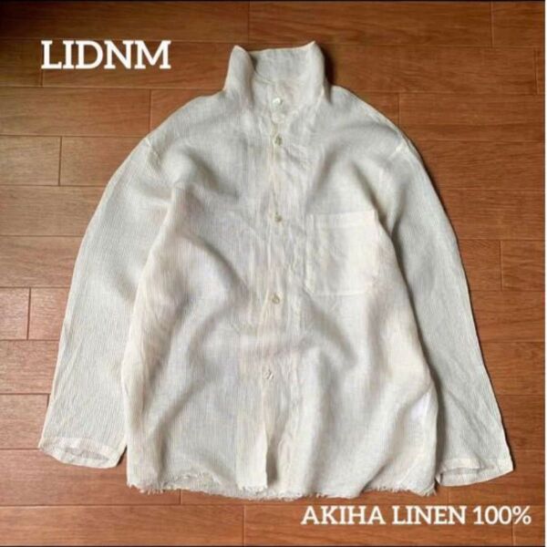 LIDNM リドム AKIHA LINEN STAND COLLAR SHIRT