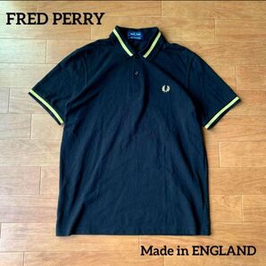 美品 FRED PERRY イングランド製 ポロシャツ M2 サイズ42 黒 金