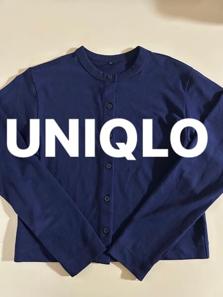 最終再値下げ 長袖トップス ボタン ネイビー s UNIQLO