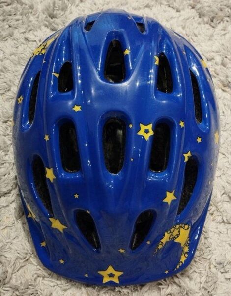 【お値下げ】子供用自転車ヘルメット 星柄 青 自転車用ヘルメット ジュニア キッズ 子供