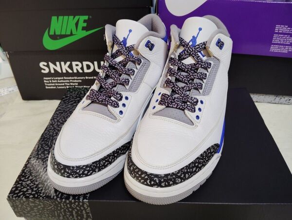 ● 美品【鑑定済み】NIKE AIR JORDAN 3 RETRO エアジョーダン3 レーサー ブルー29㎝ ●