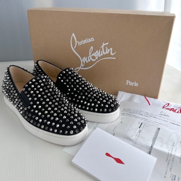 Christian Louboutin クリスチャンルブタン フラットシューズ スタッズ スニーカー スリッポン 極美品 39 靴