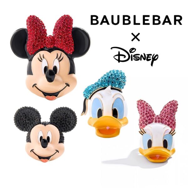 【新作】 日本未発売 バウブルバー ディズニー コラボ 3D キャラクター ピンバッジ ミッキー ミニー ドナルド デイジー