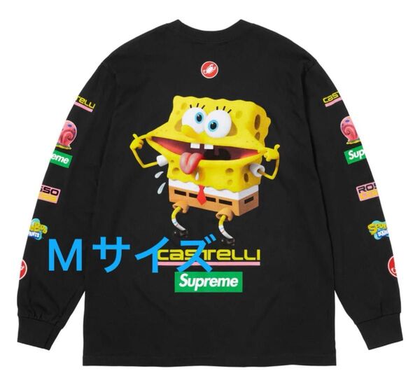 正規品 新品 Supreme x SpongeBob Castelli Racing L/S Tee "Black" Mサイズ
