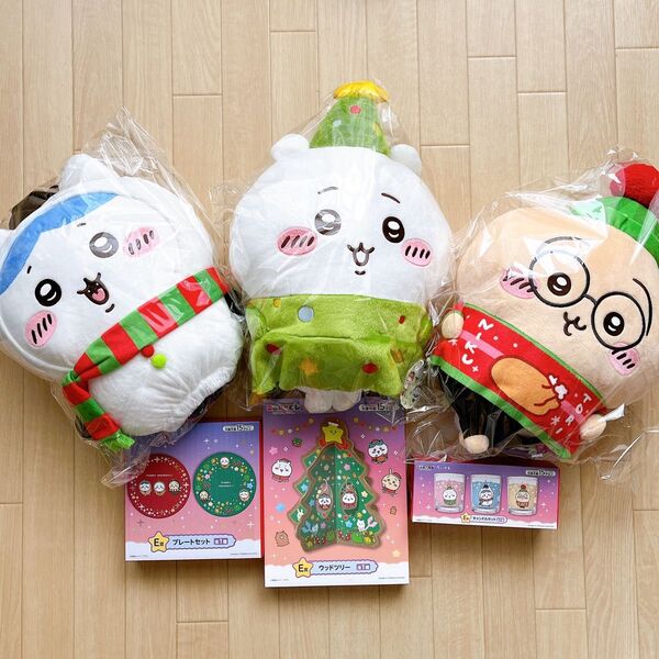 【新品】ちいかわ クリスマスBIGぬいぐるみ、エニマイくじ6点セット