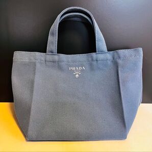 PRADA プラダ ノベルティ キャンバストートバッグ エコバッグ スノーブルー