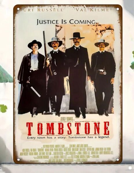 【輸入品】ブリキ看板/映画 トゥームストーンメタルポスター ヴィンテージ加工ブリキ看板 新品未使用 Tombstone インテリア