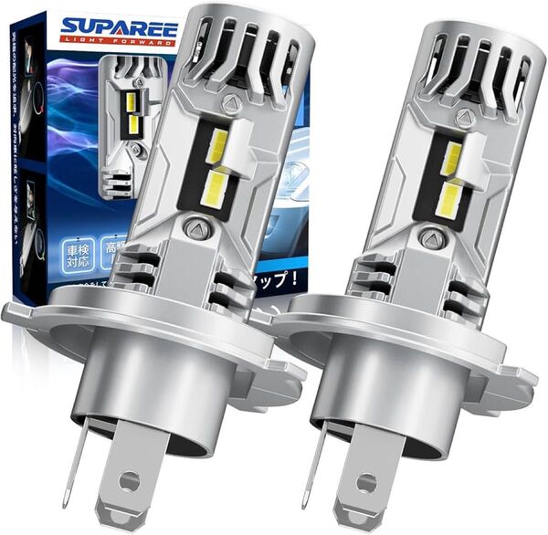 SUPAREE H4 LED ヘッドライト 車検対応 爆光 10倍明るさUP 20000LM Hi/Lo切替 DC12V対応