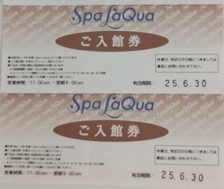 スパラクーア 東京ドーム天然温泉 LaQua 入館券