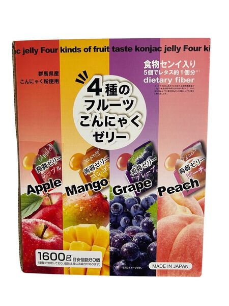 4種のフルーツこんにゃくゼリー 1600g 目安80個 コストコ