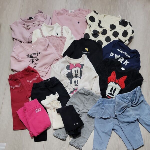 中古 80~90㎝ 女の子 冬服 17点セット ベビー キッズ トレーナー