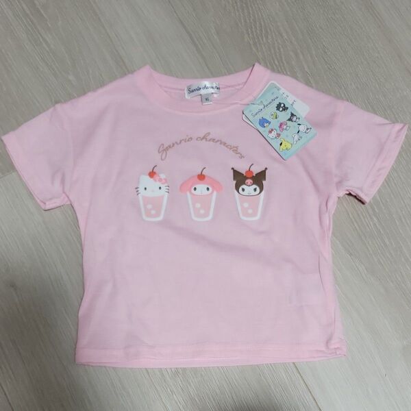 【新品】タグ付き サンリオ ドリンク Tシャツ 95㎝ ピンク