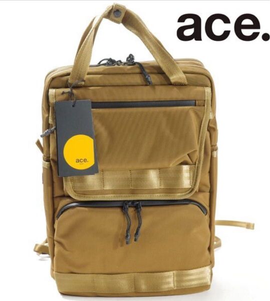 【定価3万】ACEGENE エースジーン メンズ マルチタイド ビジネスリュック リュックサック バッグ 13L コヨーテ B4
