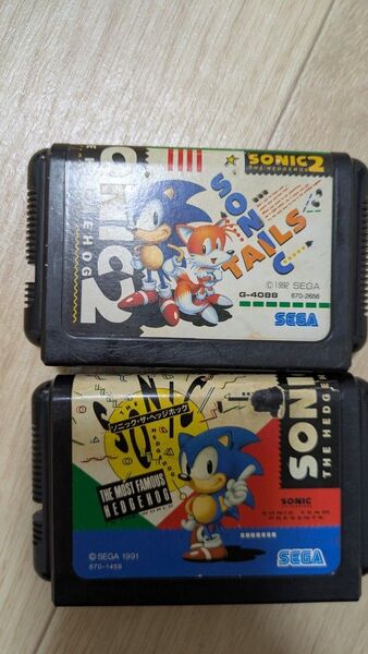 2個セット セガ メガドライブ ソフト ソニック・ザ・ヘッジホッグ ソニック・ザ・ヘッジホッグ2
