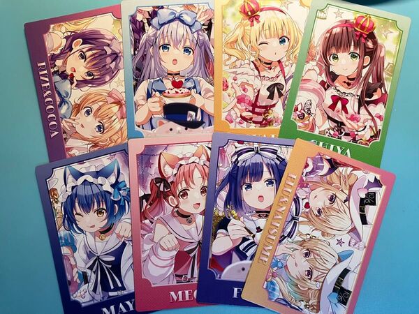 8枚セット【ご注文はうさぎですか?】東京アニメセンター 渋谷 カード マヤ メグ フユ エル ナツメ