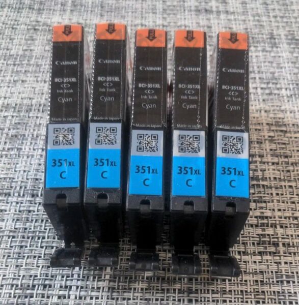 純正 BCI-351XL C 5本 セット キヤノン Canon 純正インクカートリッジ BCI-351XL
