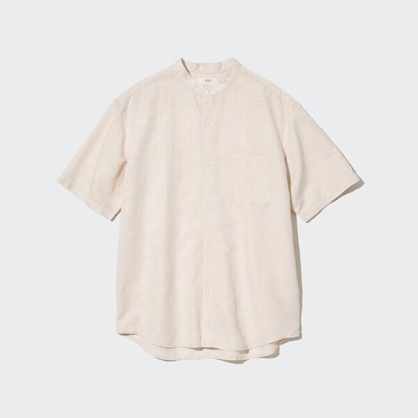UNIQLO リネンコットンスタンドカラーシャツ ユニクロ