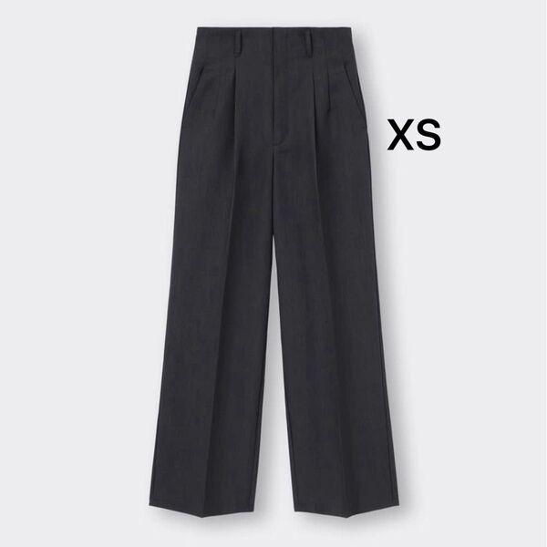 カラースラックス パンツ タック ストレート フルレングス ボトムス ワイドパンツ XS フルレングス ストレート ボトムス