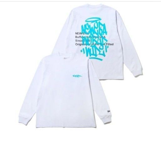 NEW ERA ニューエラ 長袖 オーバーサイズド コットン Tシャツ Graffiti ホワイト Mサイズ
