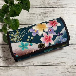 ハンドメイド 長財布 お財布バッグ 北欧 スマホポーチ お財布 ショルダーバッグ