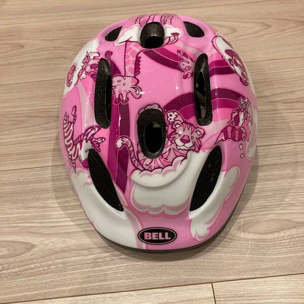 【美品】BELL 自転車 子供用ヘルメット ピンク 52~56cm