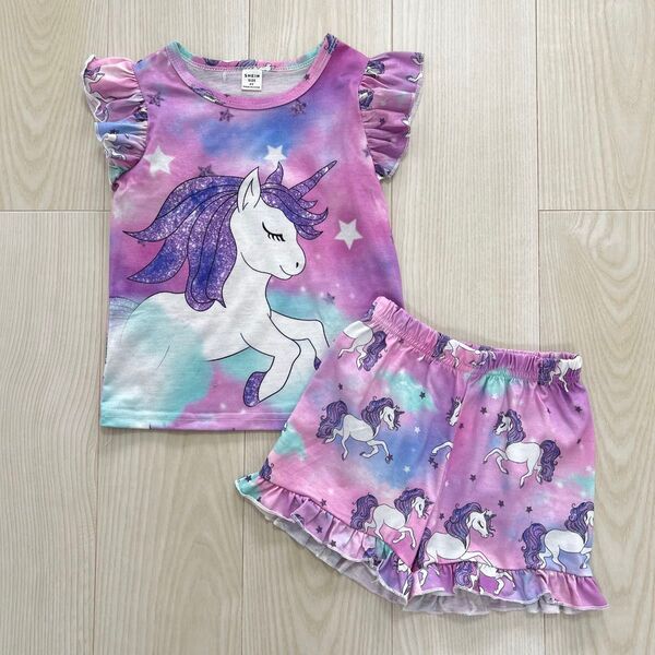 SHEIN パジャマ 半袖 ルームウェア 上下セット ユニコーン 女の子 キッズ