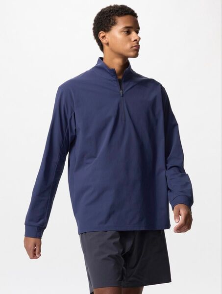 未着用 UNIQLO ユニクロ ドライEXUVカットハーフジップTシャツ