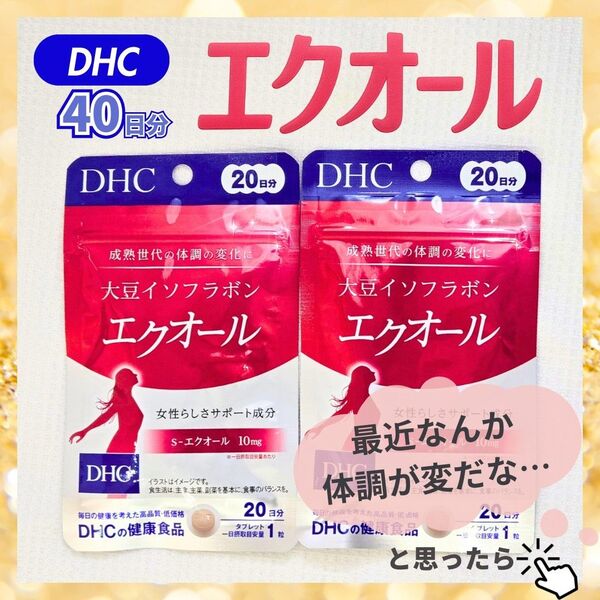 DHC エクオール 20日分×2袋 40日分 大豆由来 女性ホルモンバランス サポートサプリ 更年期 大豆イソフラボン
