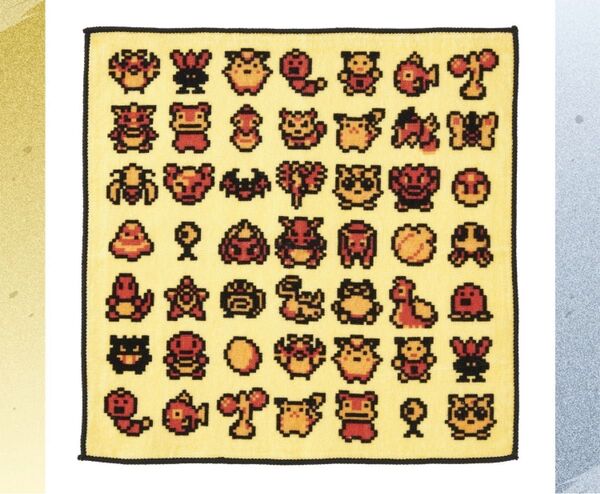 ポケモンセンター 選べるハンドタオル ゲームドット金銀 発売25周年記念グッズ ドット絵 ハンカチ