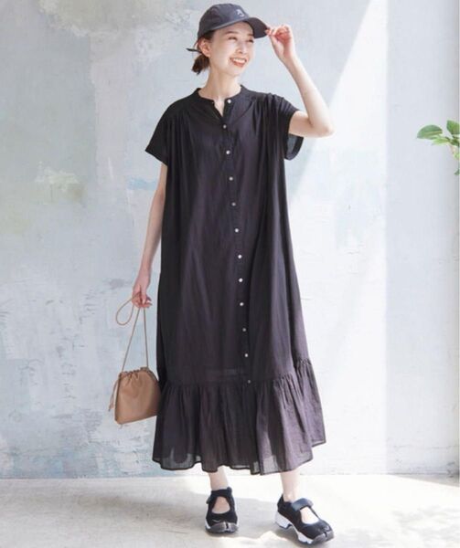 SLOBE IENA コットンボイルティアードワンピース ロング