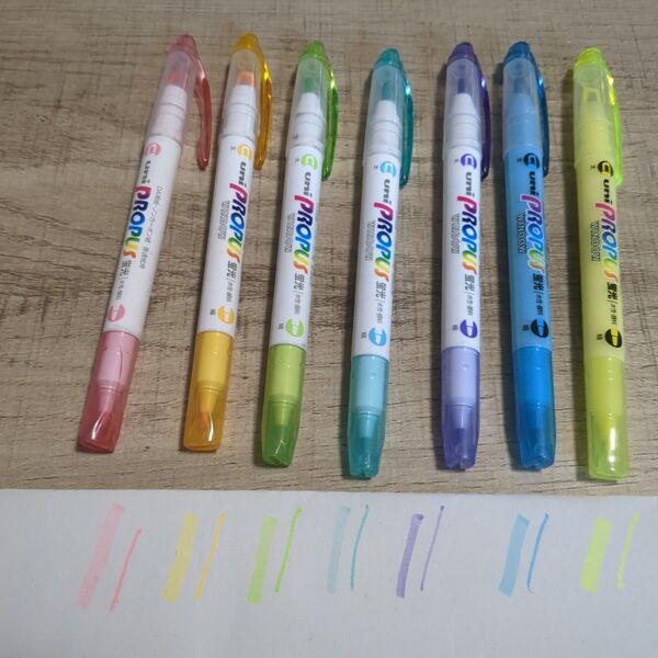 三菱 uni propus window ユニ プロプラス 蛍光ペン 7本セット まとめ売り