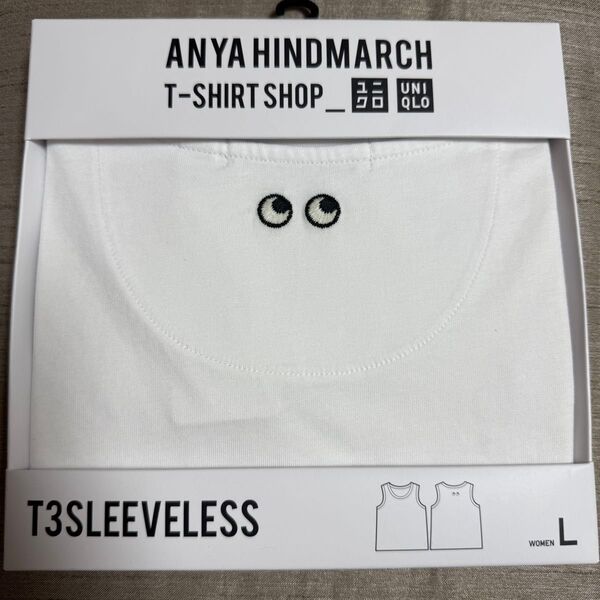 新品 ユニクロ アニヤハインドマーチ ノースリーブ ホワイト L UNIQLO × ANYA HINDMARCH タンクトップ