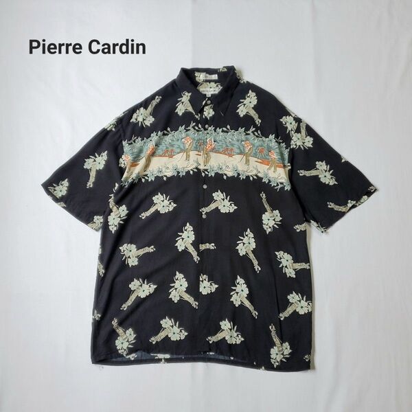 Pierre Cardin ピエールカルダン ゴルフ柄 アロハ/レーヨンシャツ