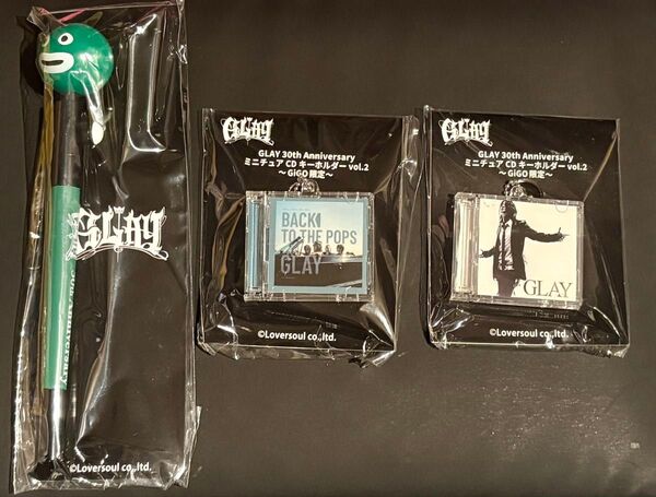GIGO gigo GLAY 30th ミニチュアCDキーホルダー vol.2 クルクルペン セット ZURA 緑