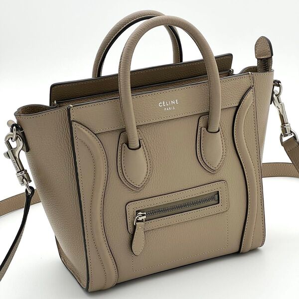 CELINE セリーヌ ラゲージ ナノ 2way ハンドバッグ デューン カーフ