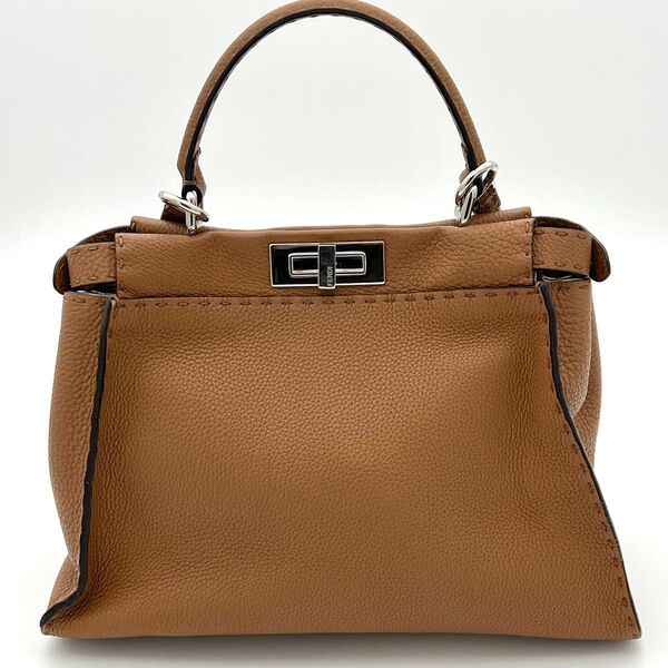 FENDI フェンディ ピーカブー セレリア 2WAYショルダーバッグ ブラウン